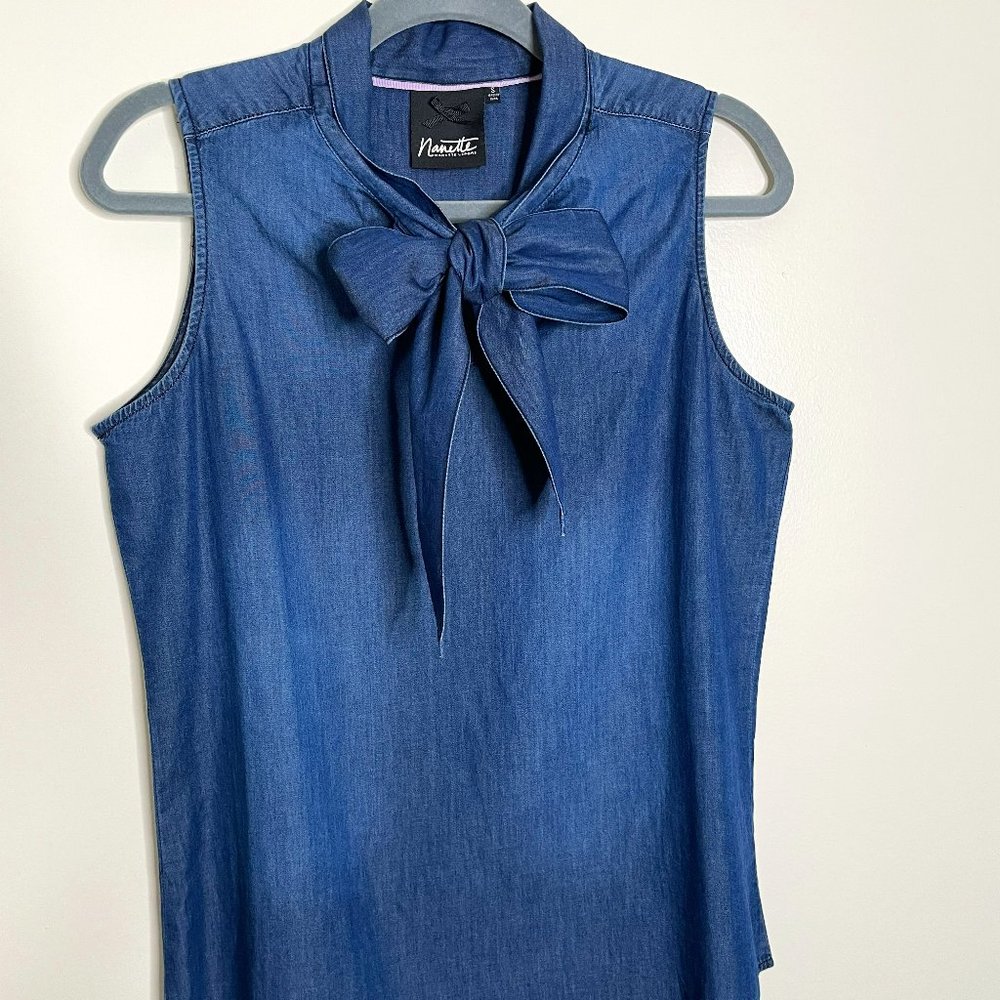Nanette Lepore Denim Sleeveless Top/Blouse, Size S